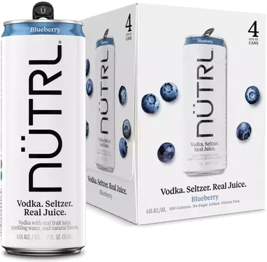 NUTRL VODKA SODA BLUEBERRY 4 PACK CANS 12 OZ